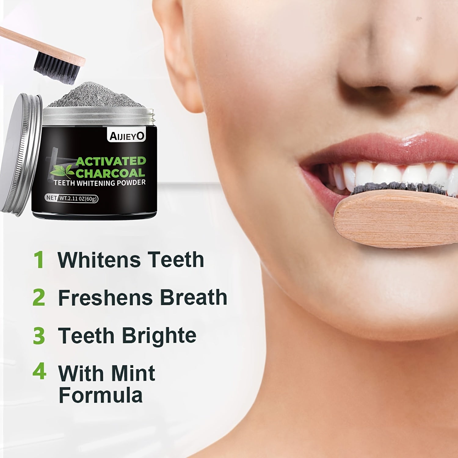Activated Charcoal Mint Natural Whitening Polish