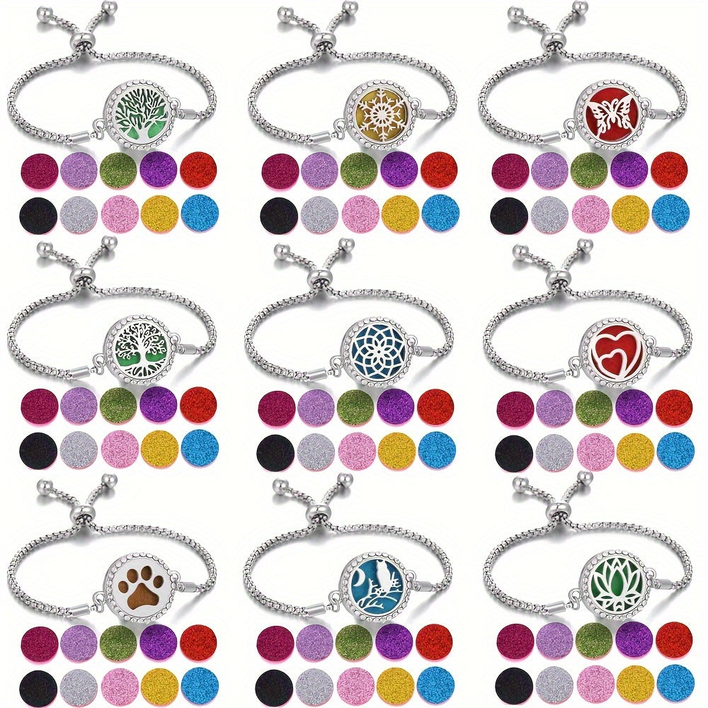 Sparkling Serenity Couple's Diffuser Bracelets Set