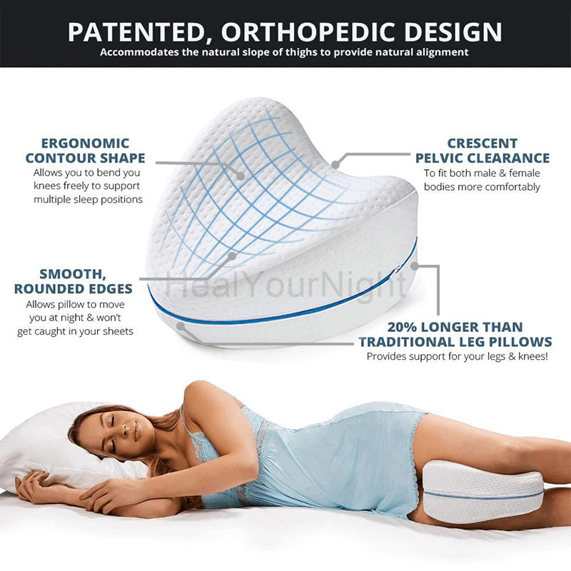 Orthopedic Memory Foam Leg and Thigh Support Pillow for Sciatica and Back Pain Relief