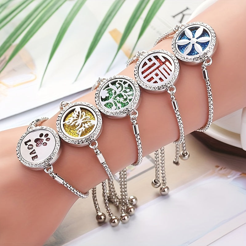 Sparkling Serenity Couple's Diffuser Bracelets Set