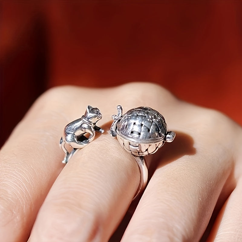 Vintage Aromatherapy Cat Ring