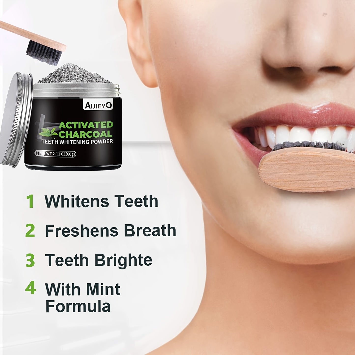 Activated Charcoal Mint Natural Whitening Polish