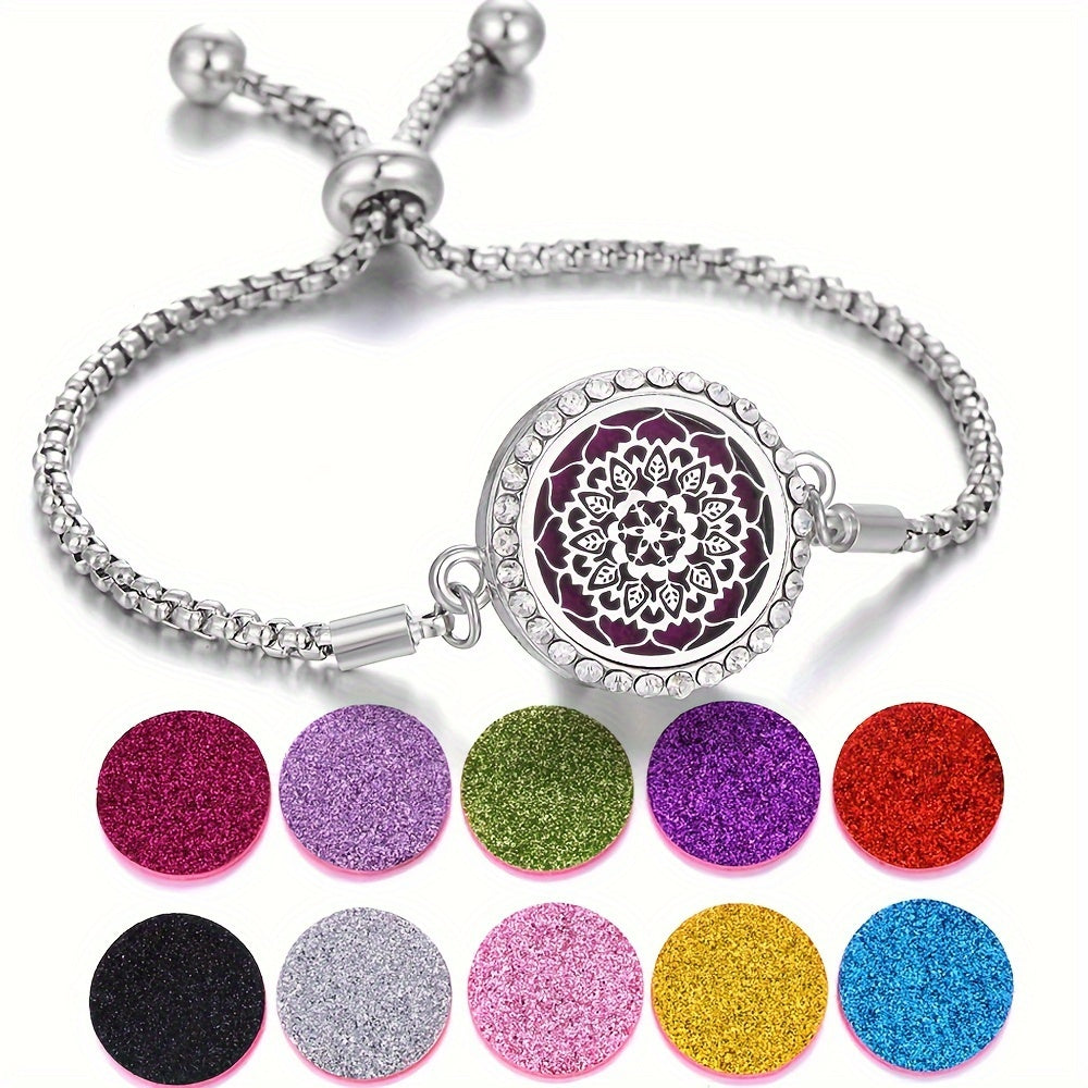 Sparkling Serenity Couple's Diffuser Bracelets Set