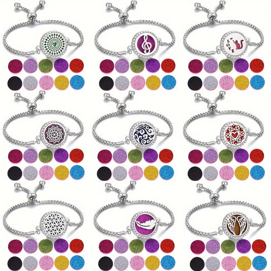 Sparkling Serenity Couple's Diffuser Bracelets Set