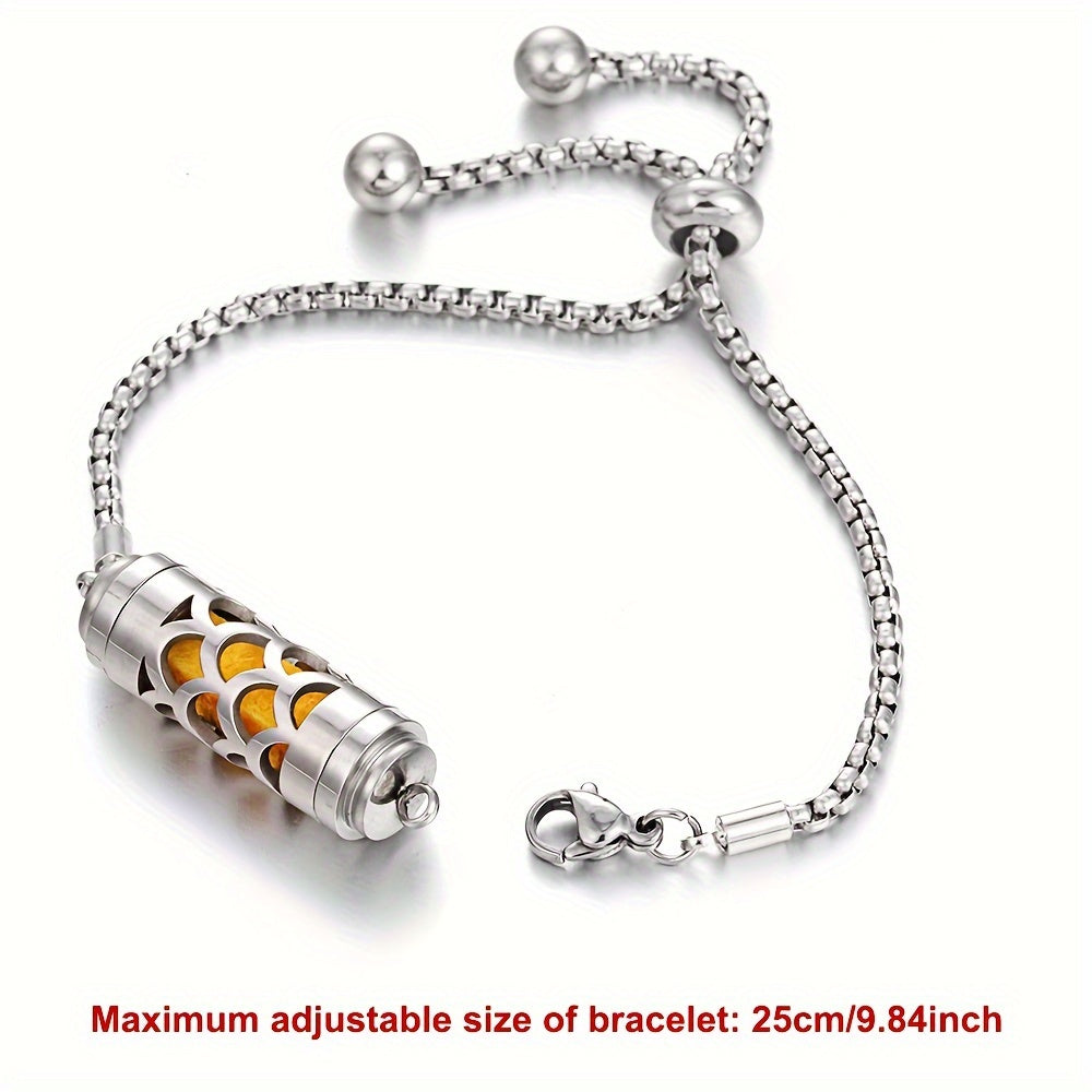 Adjustable Stainless Steel Aroma Locket Bracelet