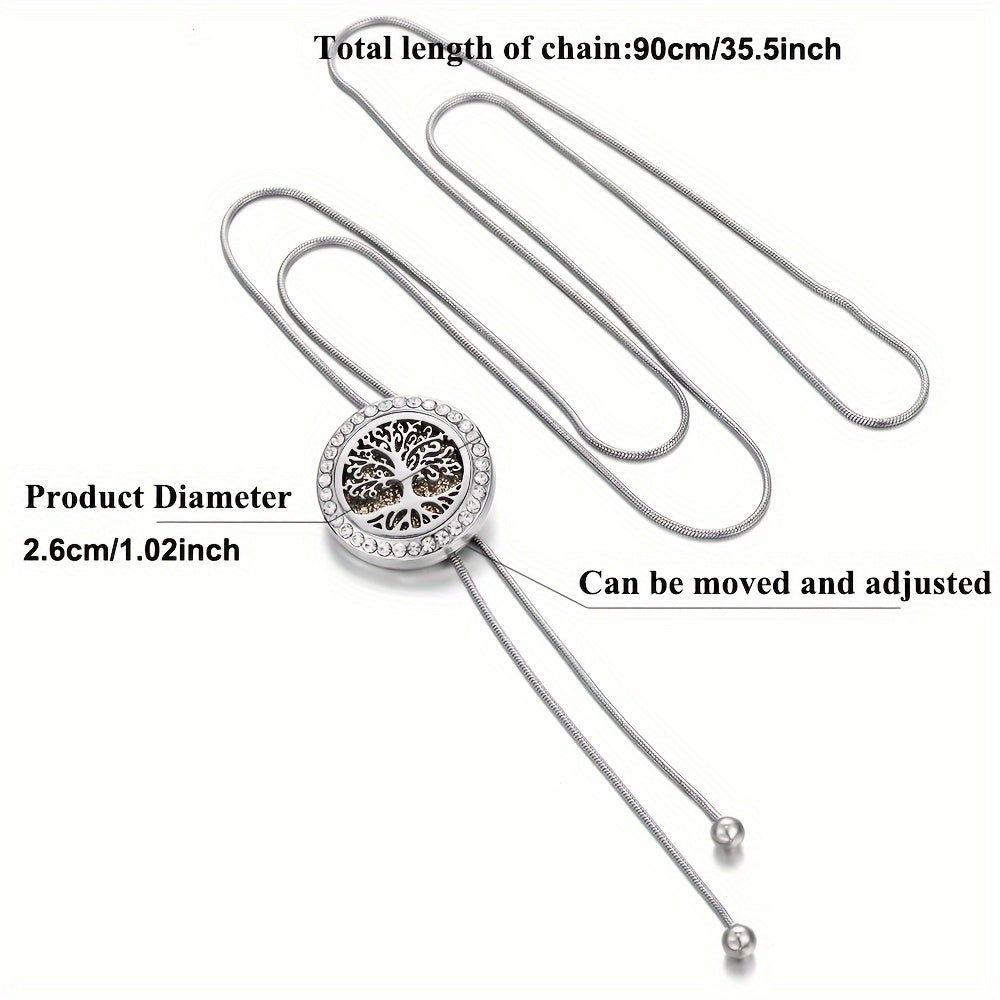 Tree of Life Spiral Locket Essential Oil Tassel Necklace