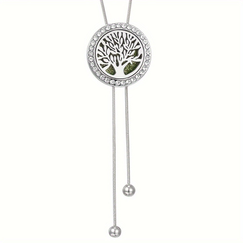 Tree of Life Spiral Locket Essential Oil Tassel Necklace