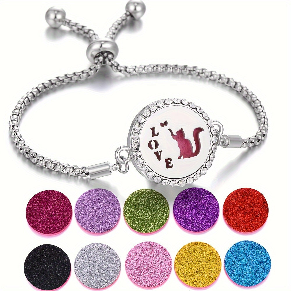 Sparkling Serenity Couple's Diffuser Bracelets Set