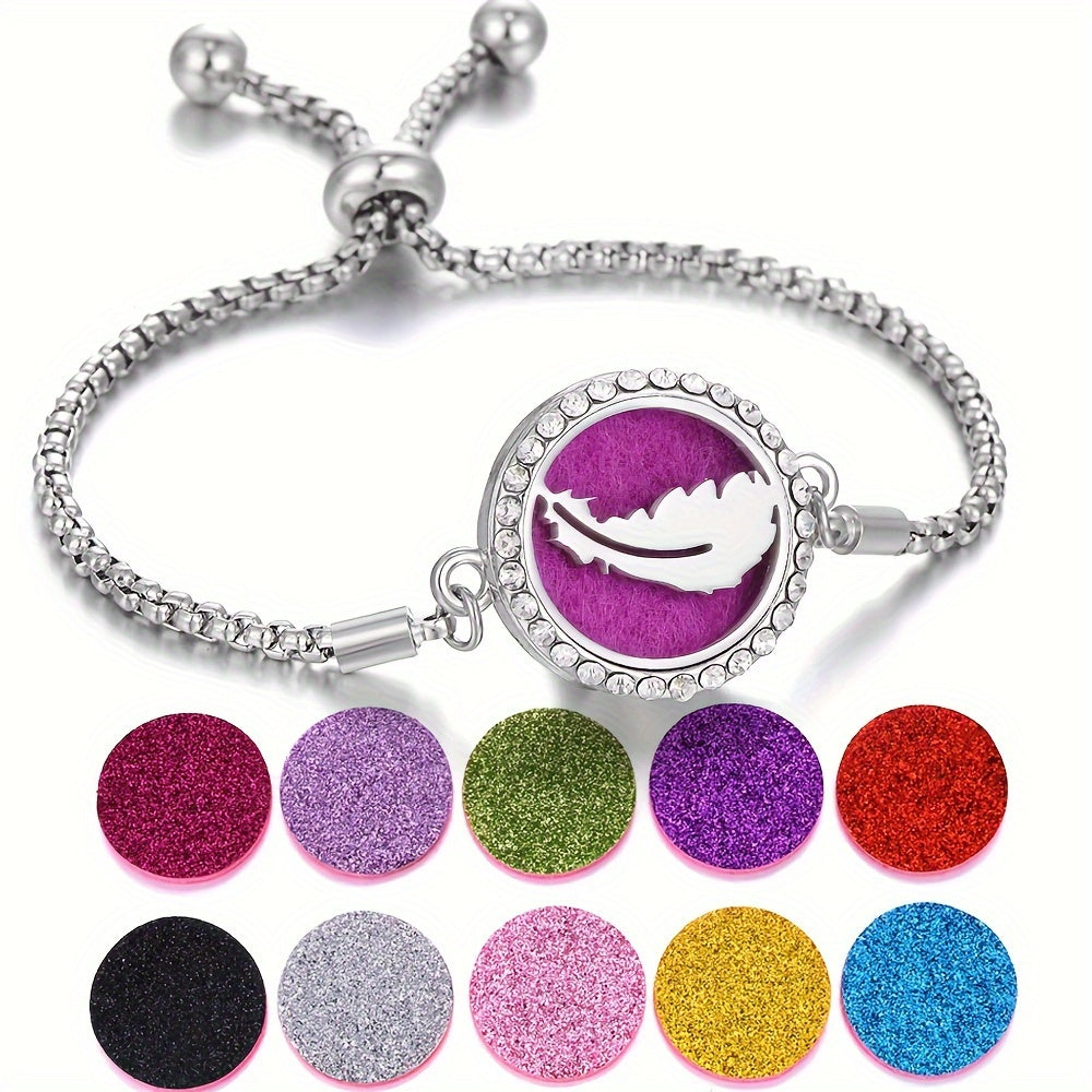 Sparkling Serenity Couple's Diffuser Bracelets Set