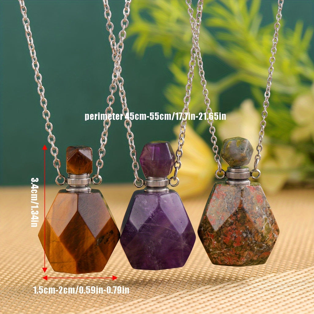 Luxurious Elegant Crystal Essence Vial Necklace