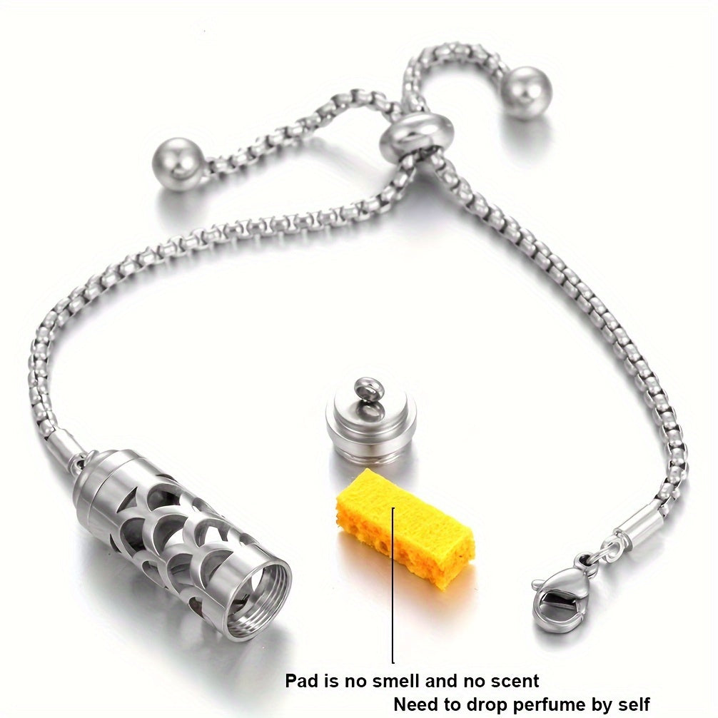 Adjustable Stainless Steel Aroma Locket Bracelet
