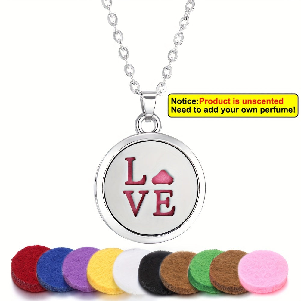 Stainless Steel Tree of Life Essential Oil Necklace with Refill Pads