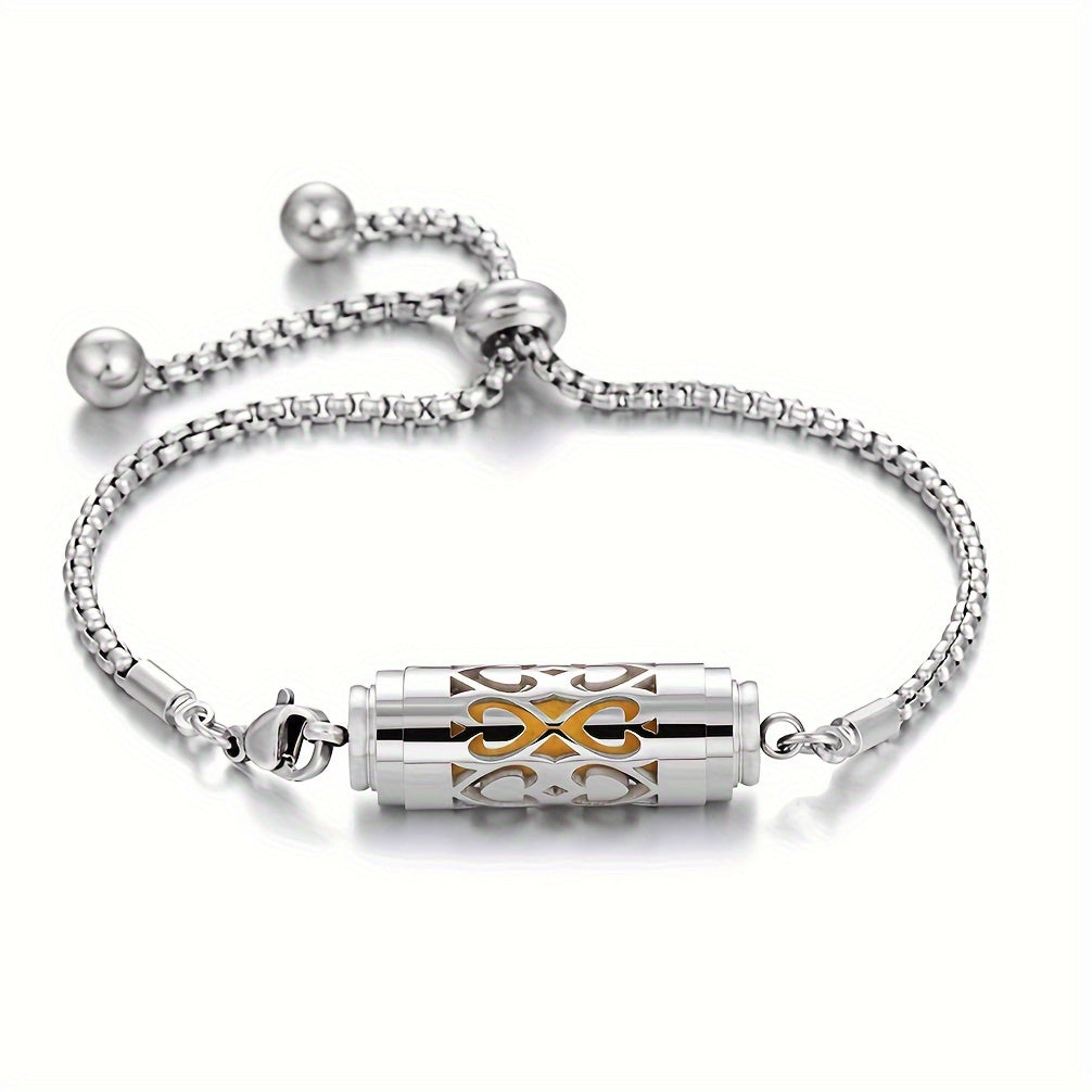 Adjustable Stainless Steel Aroma Locket Bracelet