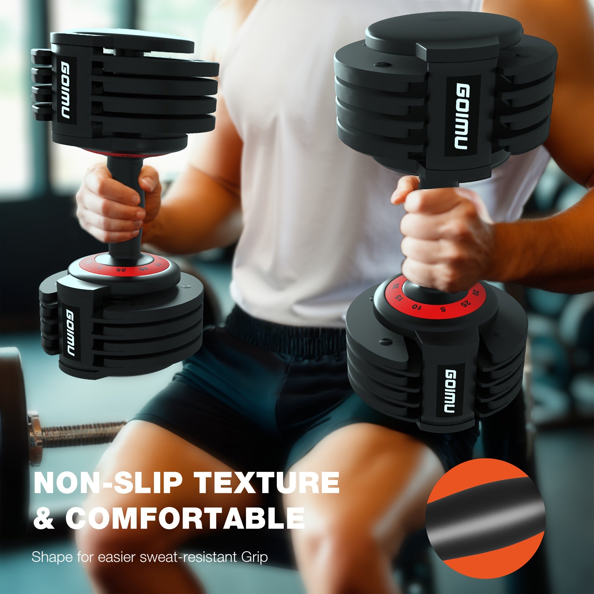 Rapid Adjust Single Dumbbell with Ergonomic Grip