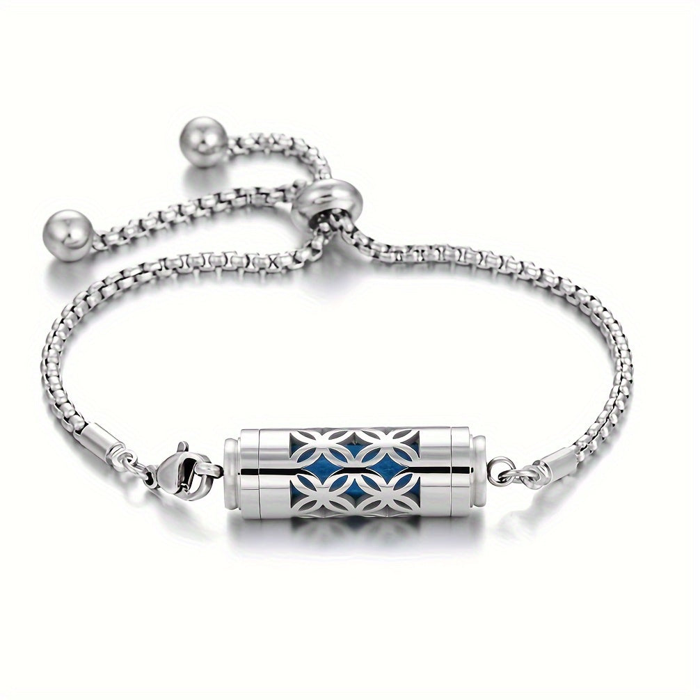 Adjustable Stainless Steel Aroma Locket Bracelet