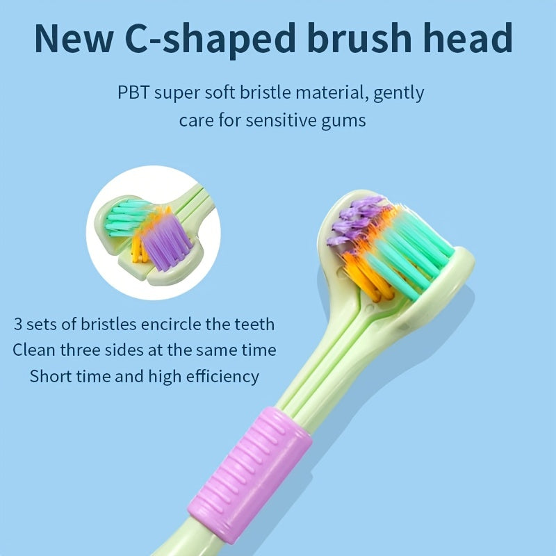 Triple-Sided Soft Bristle Toothbrush