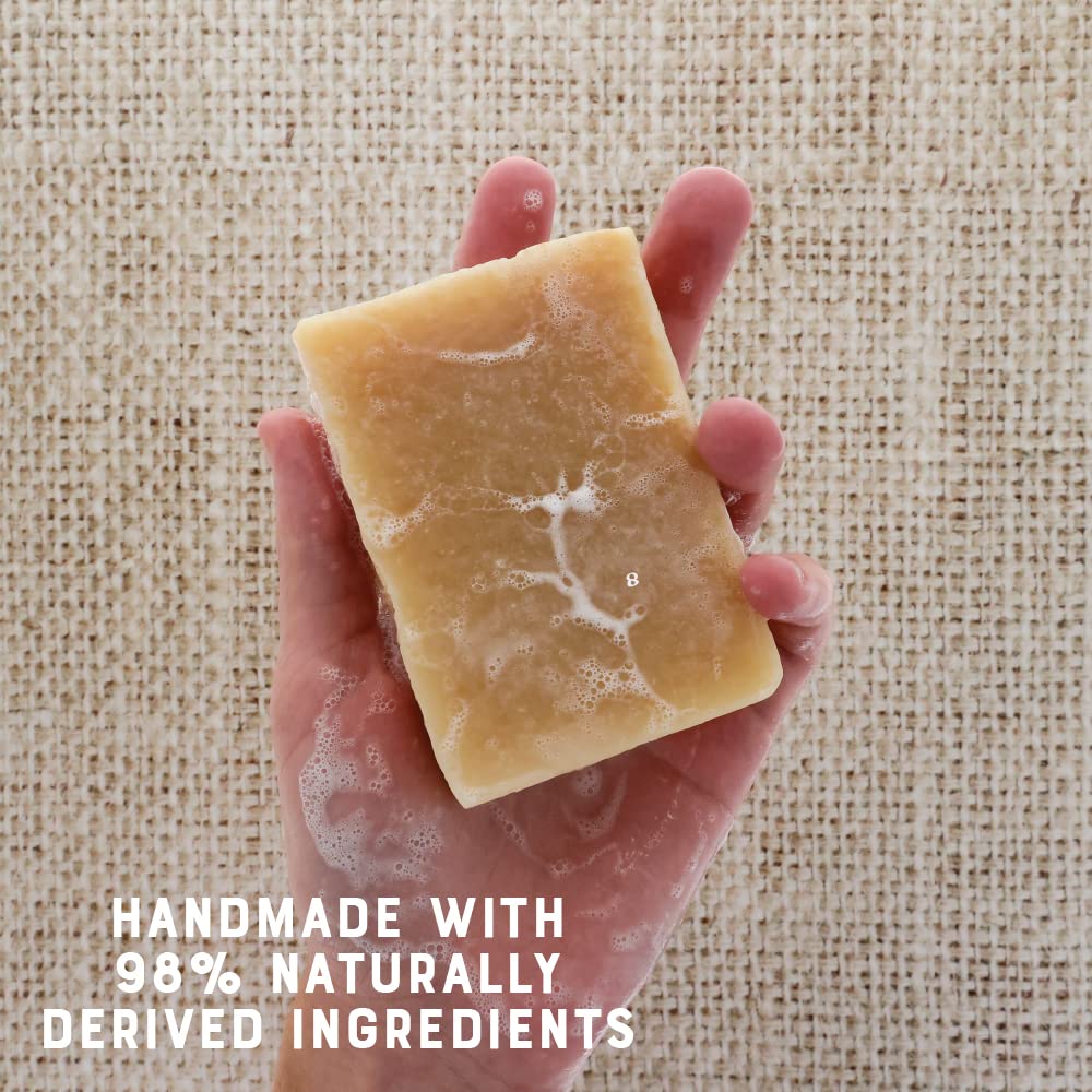 Rinse Bath & Body Lemongrass and Ginger Soap - Handmade Castile Lemongrass Soap w/Shea and Cocoa Butter | Moisturizing Bar Soap w/Ginger Essential Oil | Natural Bar Soap | Vegan| Gluten Free| 4.25oz