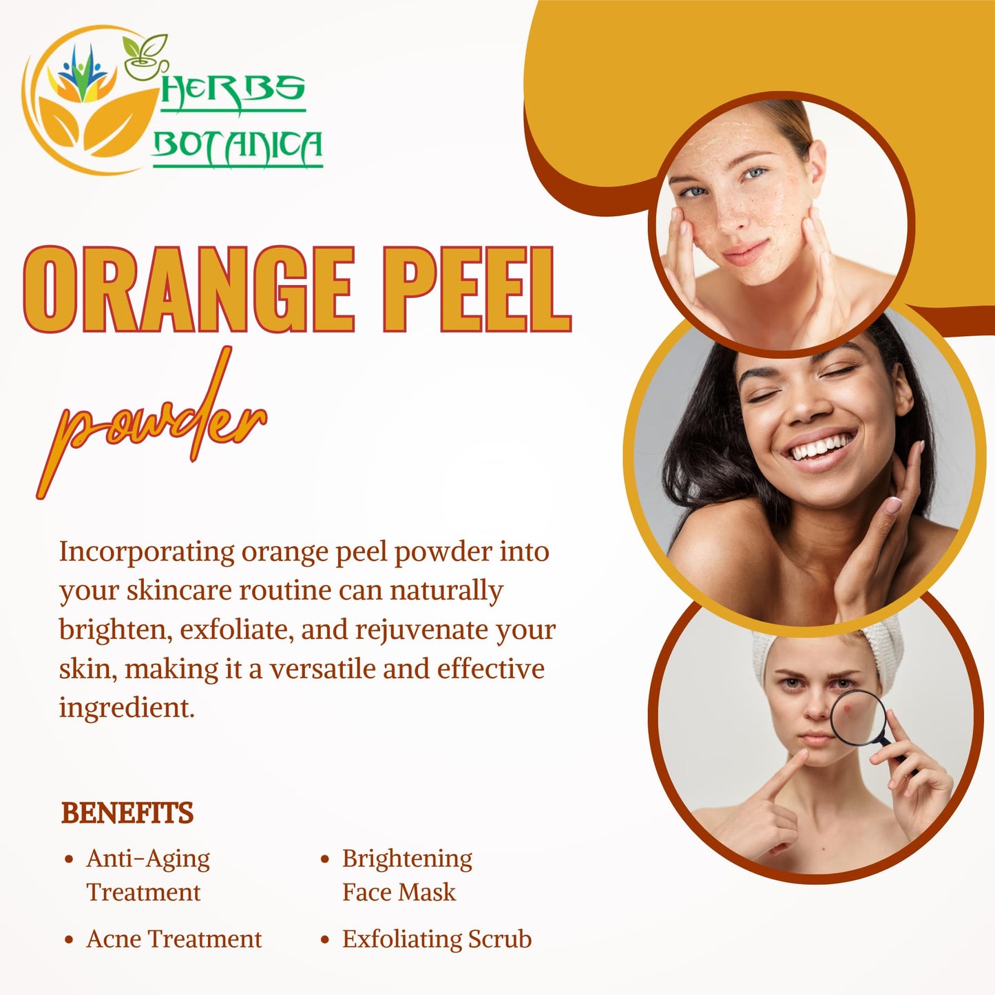 Herbs Botanica Natural Radiance Skin Care Sampler | Sandalwood Powder, Orange Peel Powder, Lemon Peel Powder, Rose Petals Powder, Wild Turmeric Powder, Multanni Mitti Powder 1 oz Each In Gift Pack