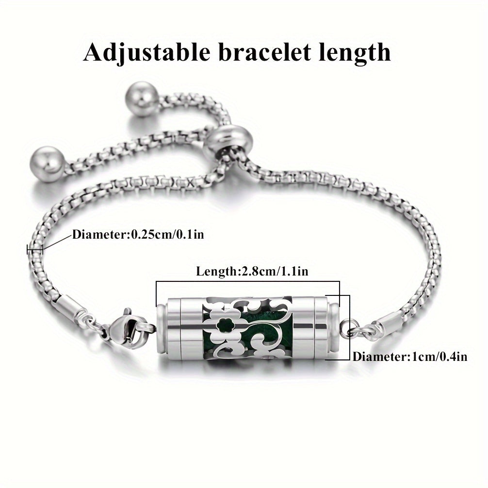 Adjustable Stainless Steel Aroma Locket Bracelet
