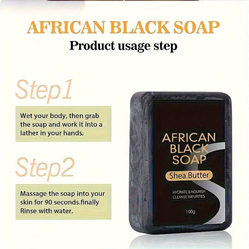 GlowPure Authentic African Soap Bar with Shea Butter and Natural Botanicals