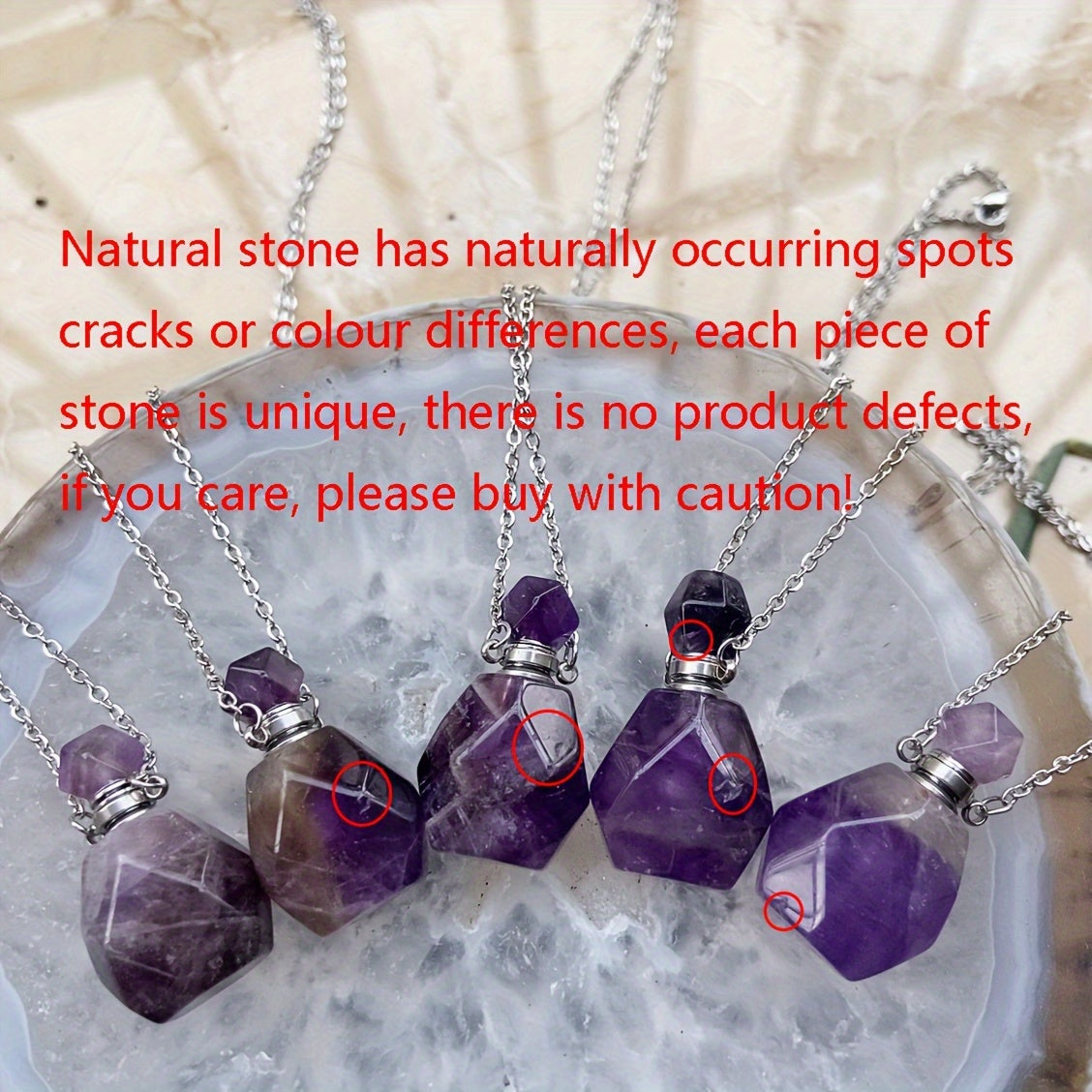 Luxurious Elegant Crystal Essence Vial Necklace