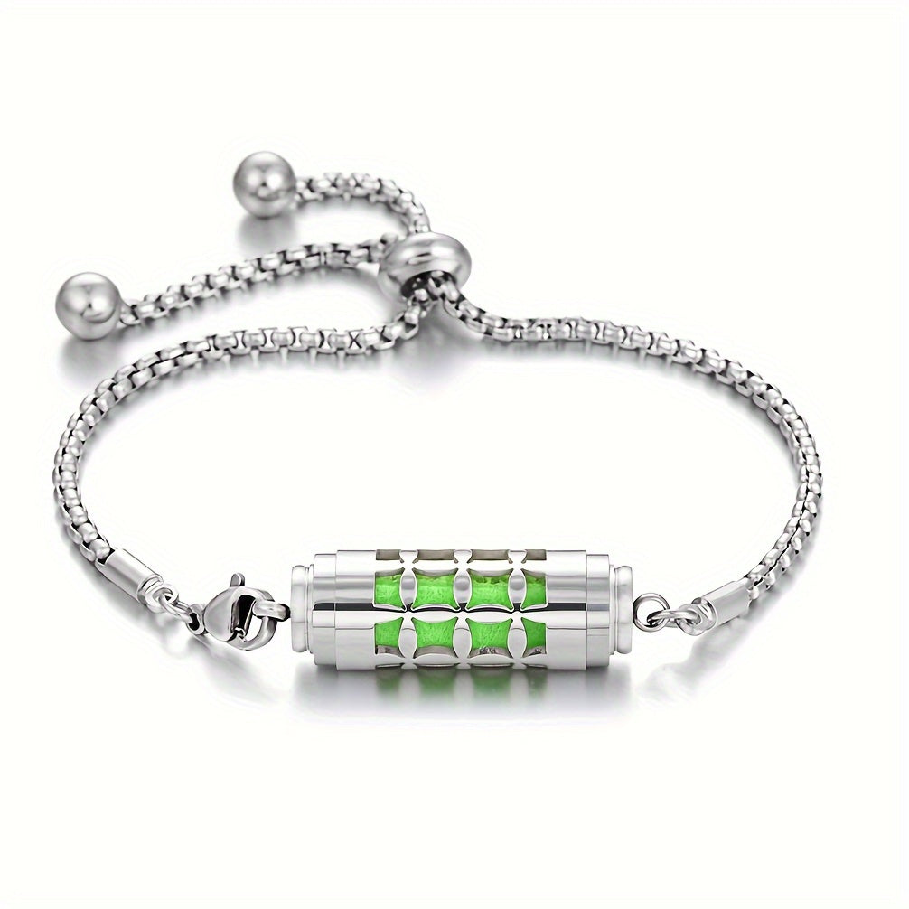 Adjustable Stainless Steel Aroma Locket Bracelet