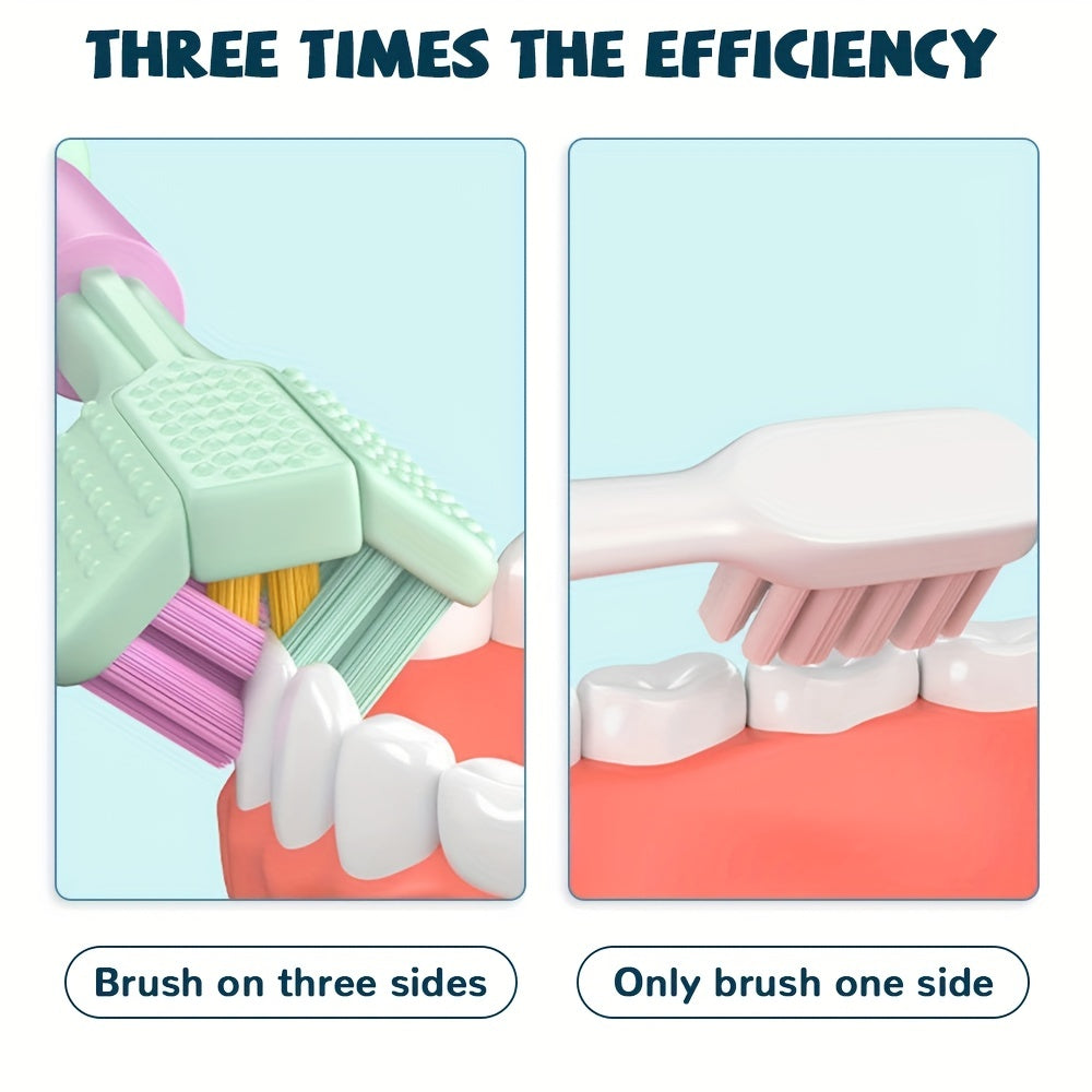 Triple-Sided Soft Bristle Toothbrush