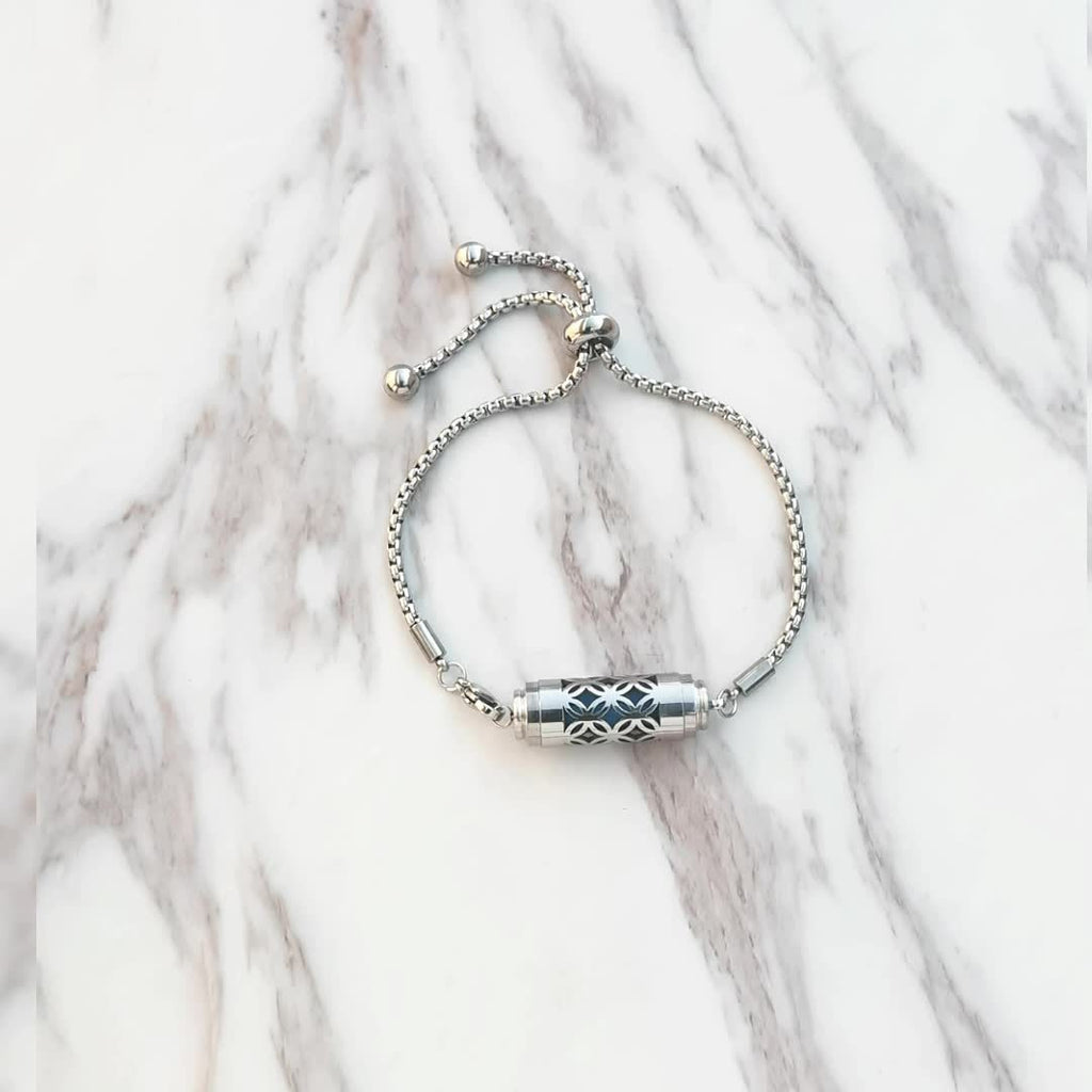 Adjustable Stainless Steel Aroma Locket Bracelet