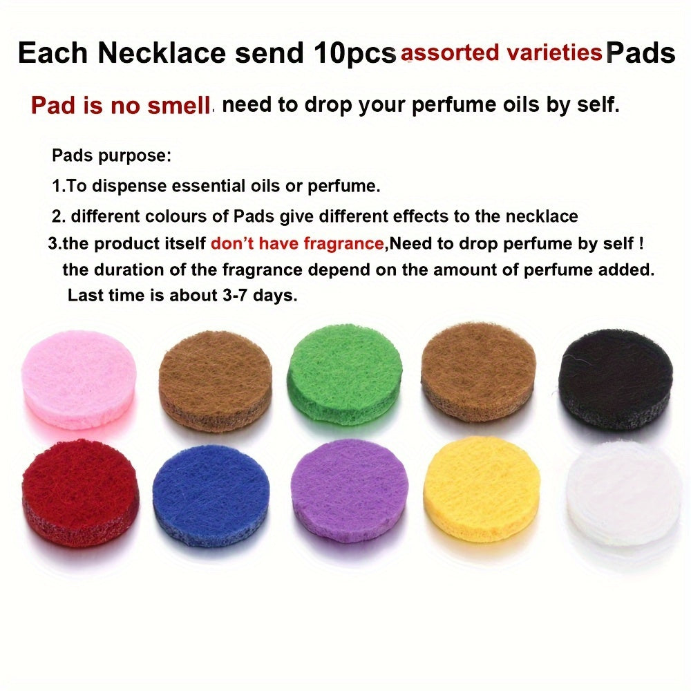 Stainless Steel Tree of Life Essential Oil Necklace with Refill Pads