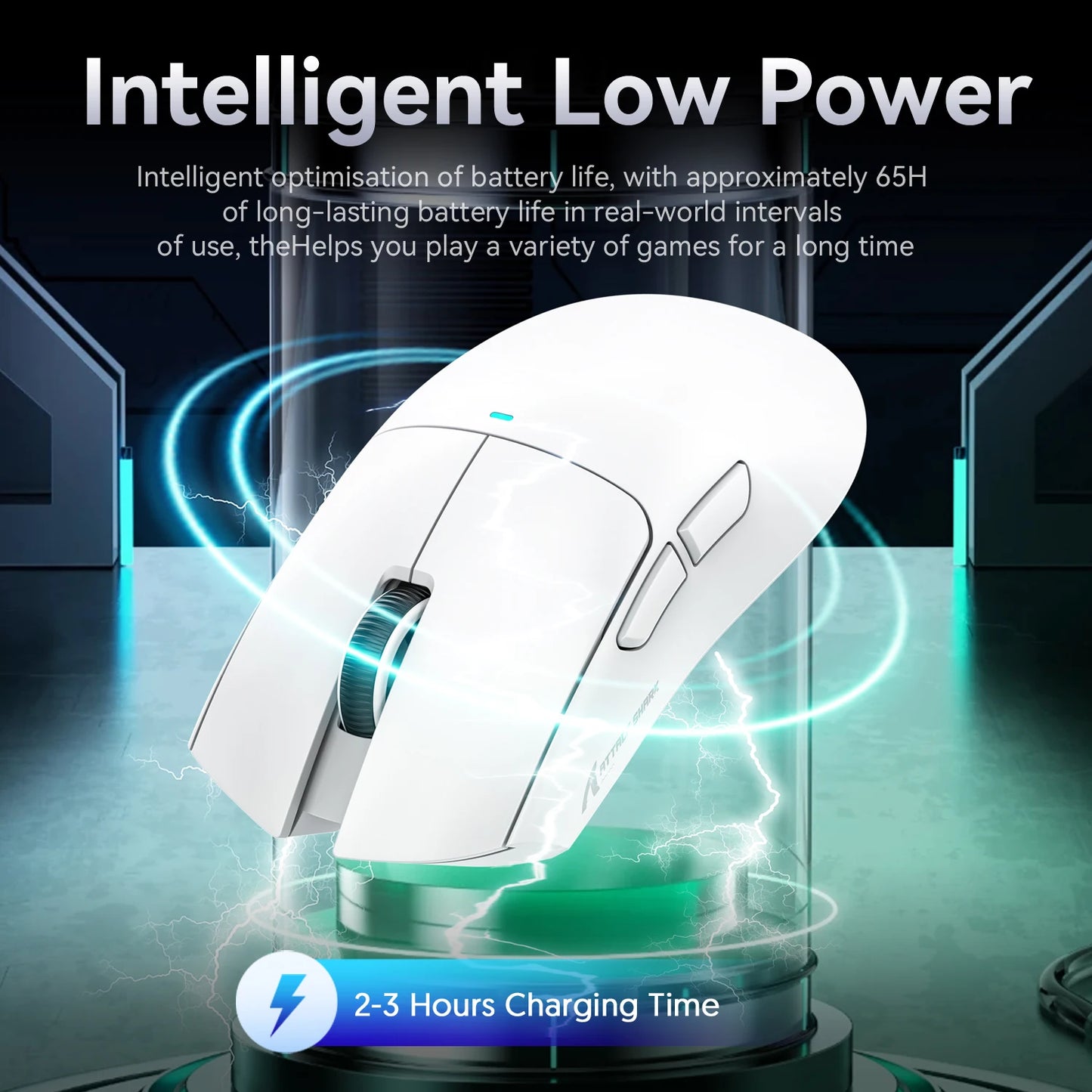ATTACK SHARK Lightweight Gaming Mouse, RGB backlight and Magnetic Fast Charging