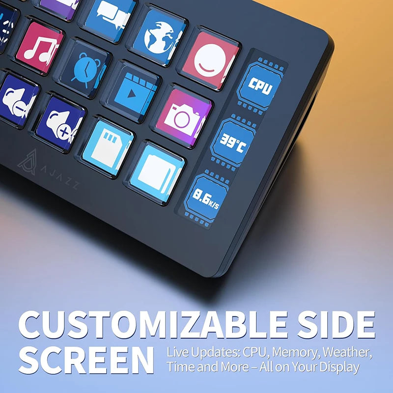 AJAZZ AKP153E/AKP03E Multifunctional Console Panel Desktop Assistente 15 Macro Keys Trigger Actions Custom Mini Keyboard