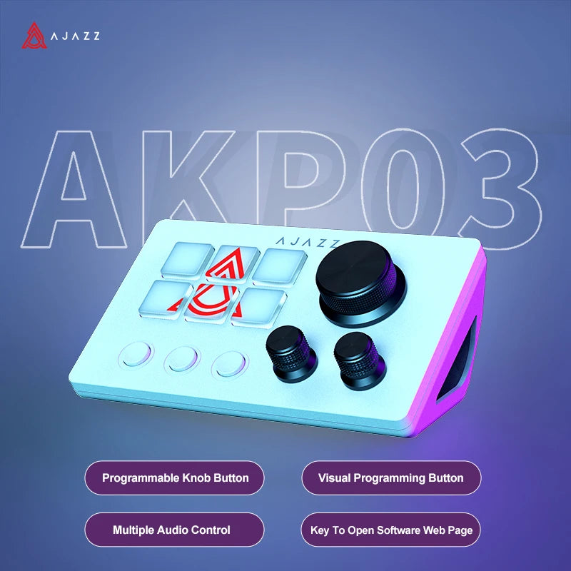 AJAZZ AKP153E/AKP03E Multifunctional Console Panel Desktop Assistente 15 Macro Keys Trigger Actions Custom Mini Keyboard