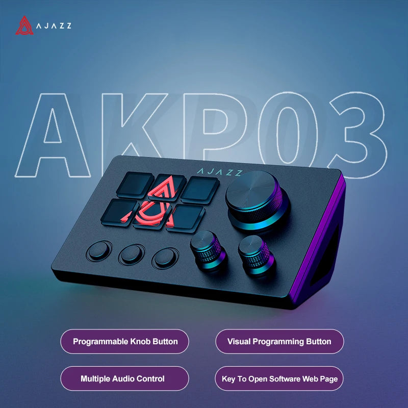 AJAZZ AKP153E/AKP03E Multifunctional Console Panel Desktop Assistente 15 Macro Keys Trigger Actions Custom Mini Keyboard