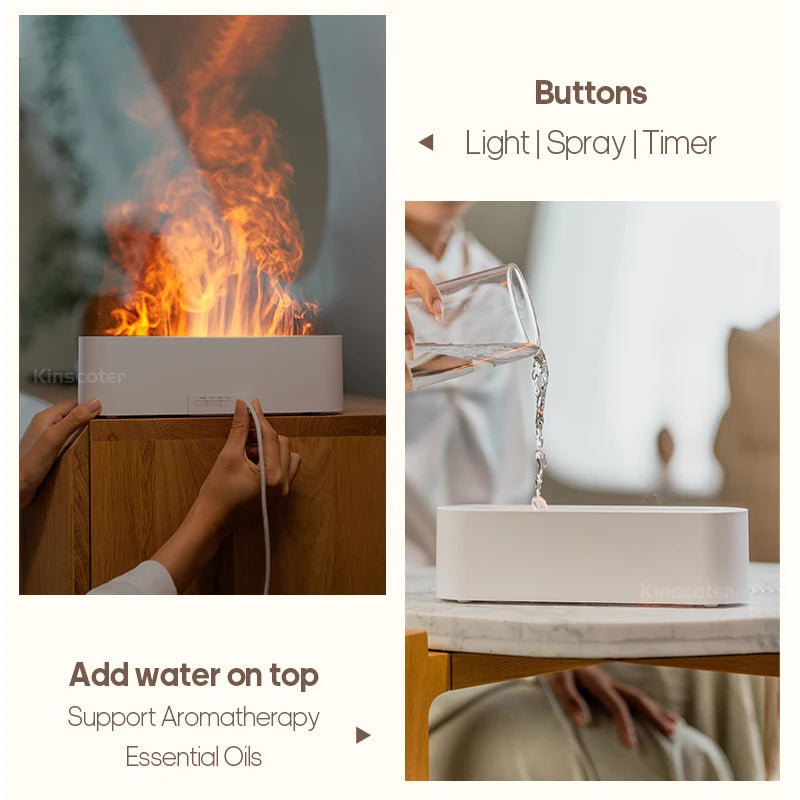 Ultrasonic Flame Diffuser with RGB Night Light