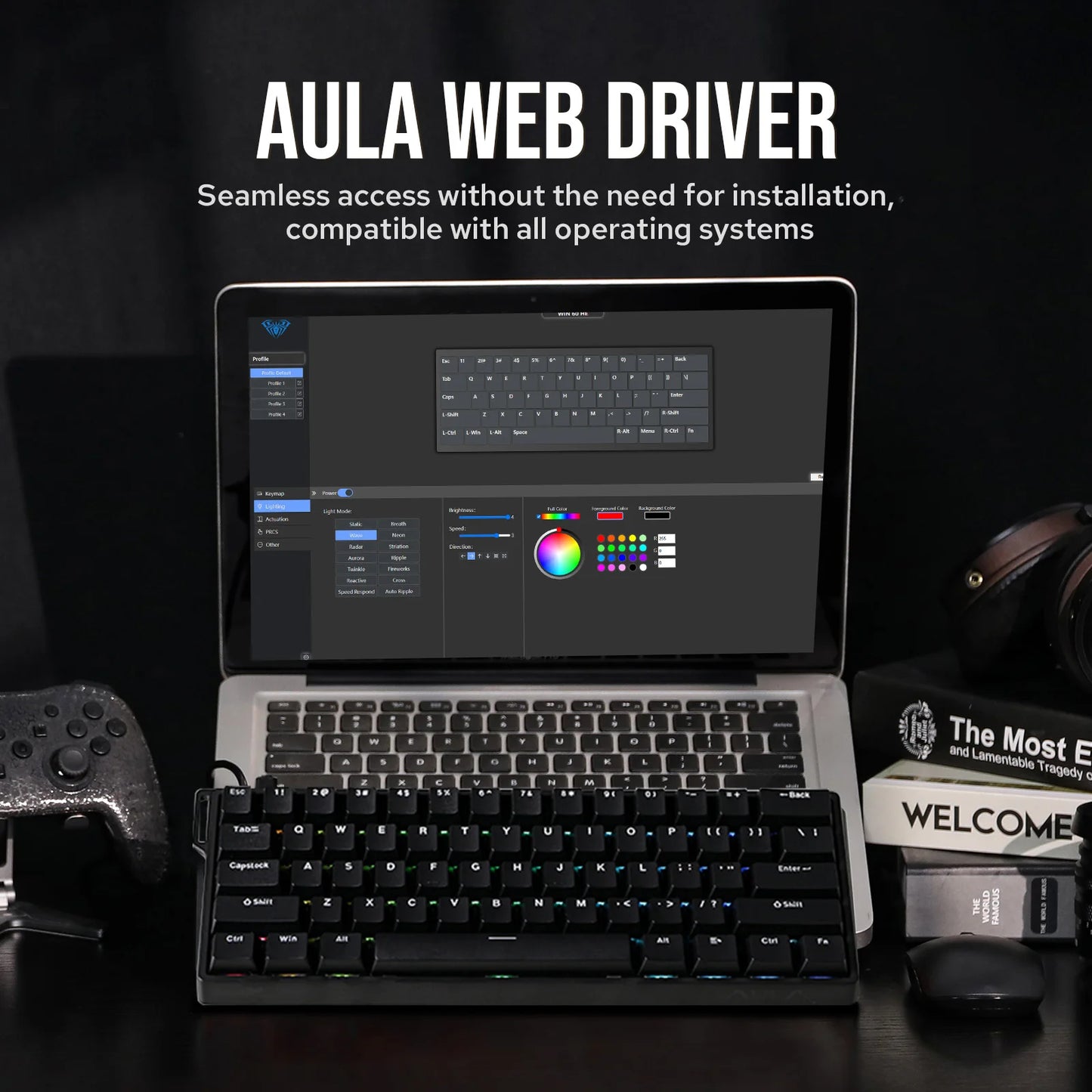AULA WIN60 HE/WIN60 HE MAX 60% Wired Mechanical Keyboard with Hall Effect Magnetic Switch