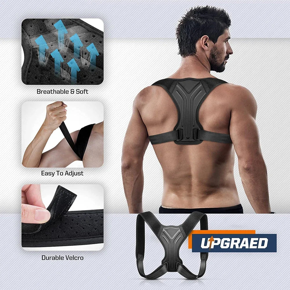 Adjustable Clavicle and Spine Support Brace for Posture Improvement