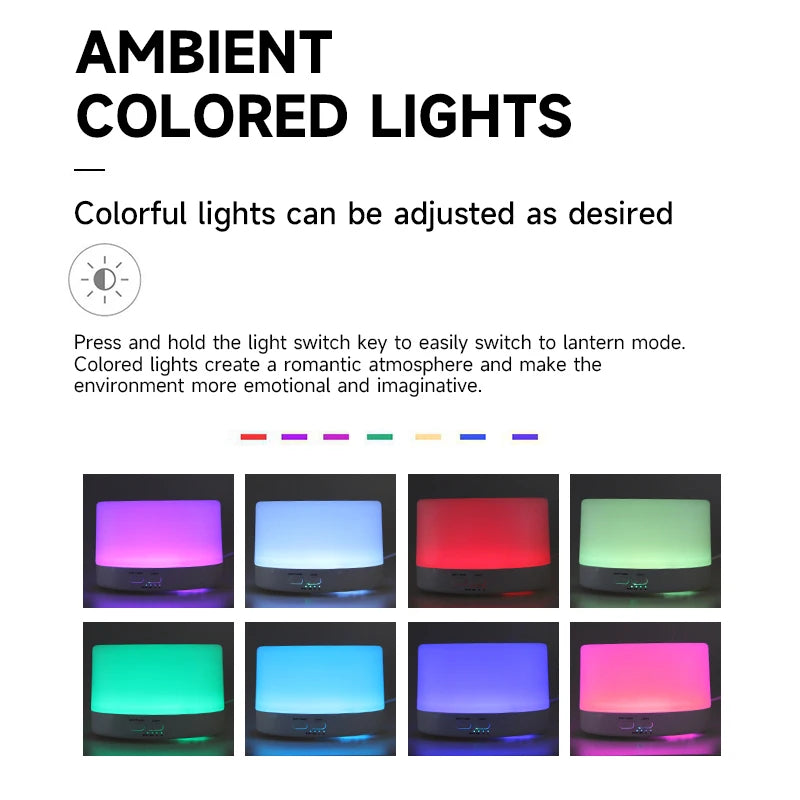 500ml USB Aroma Diffuser and Humidifier with Remote and LED Night Lights