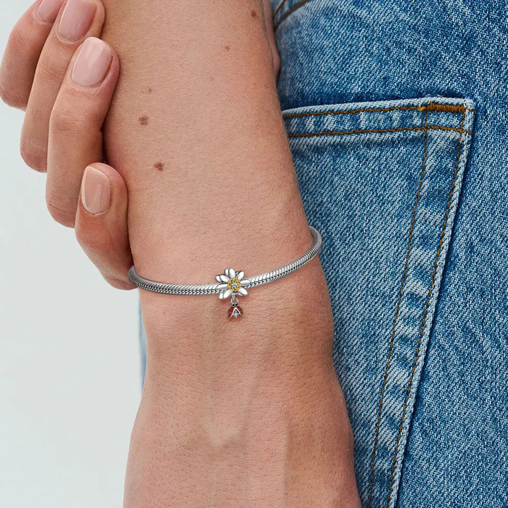 Silver Firefly Night Glow Charm for Women's Bracelets