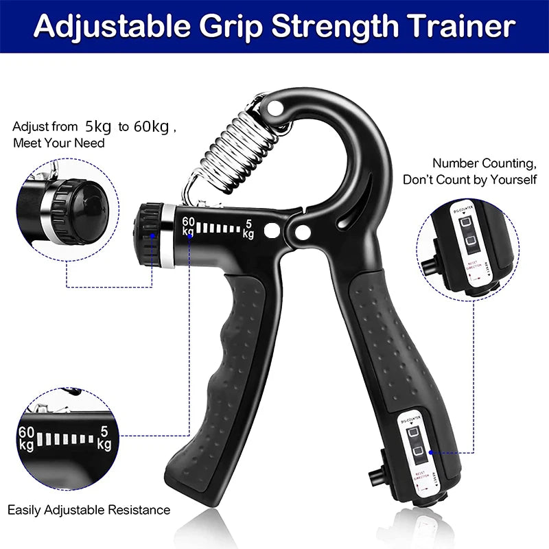 Adjustable Hand Grip Strengthener for Customized Resistance Levels - Ideal for Hand Rehabilitation and Fitness Goals