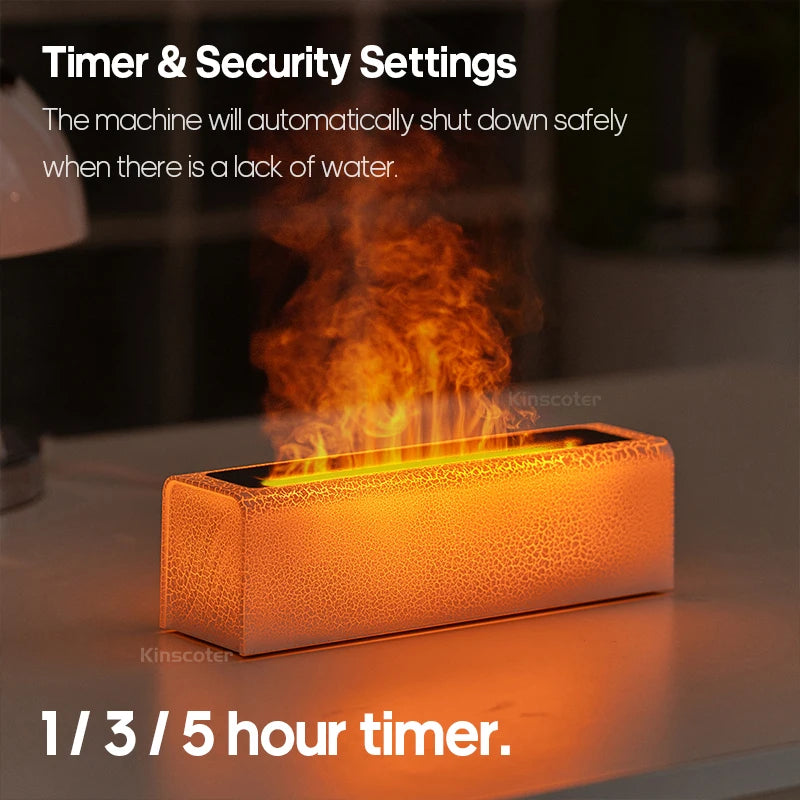 Ultrasonic Flame Diffuser with RGB Night Light