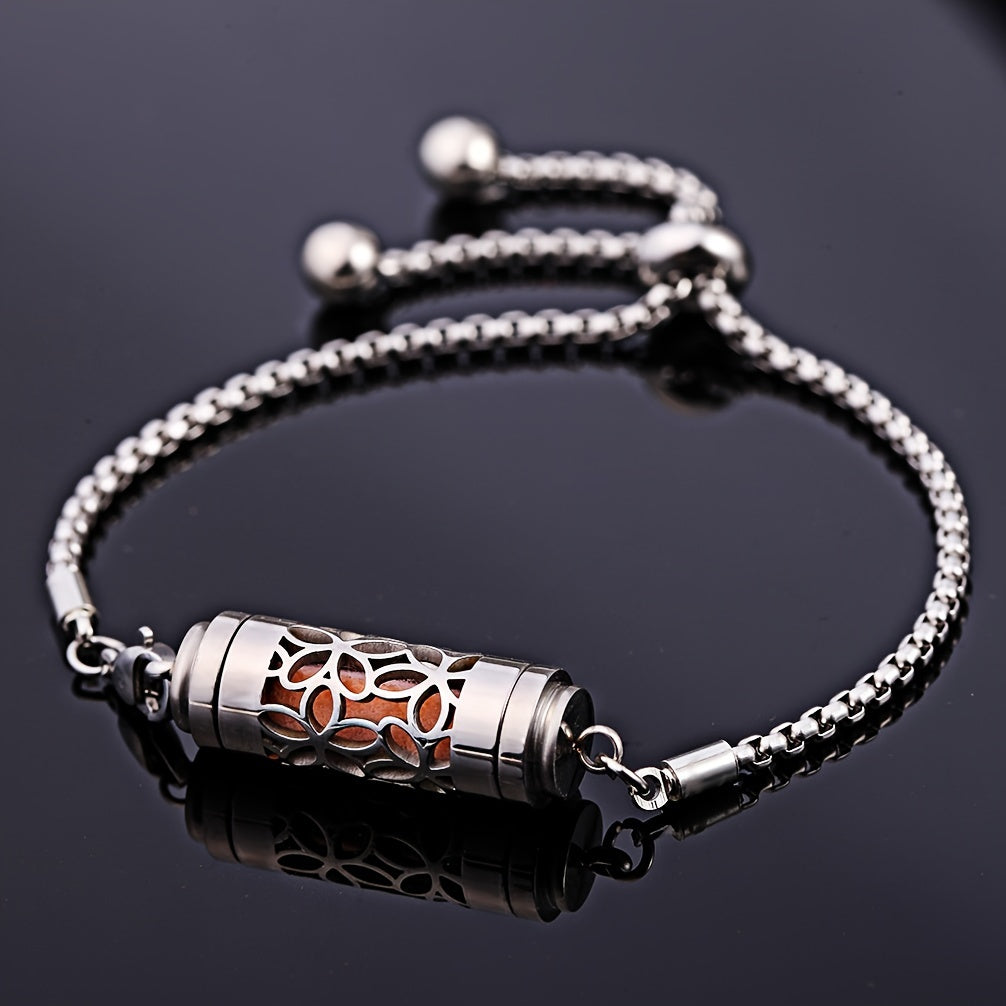 Adjustable Stainless Steel Aroma Locket Bracelet