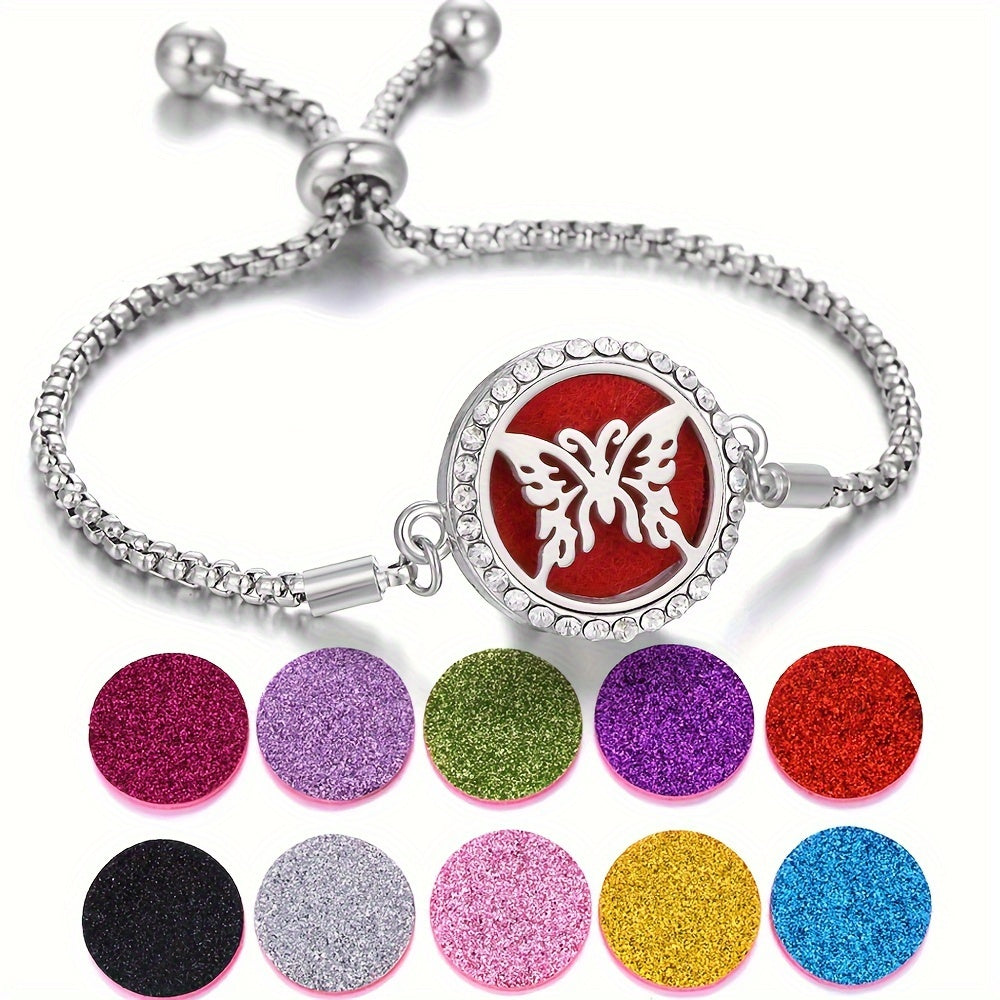 Sparkling Serenity Couple's Diffuser Bracelets Set