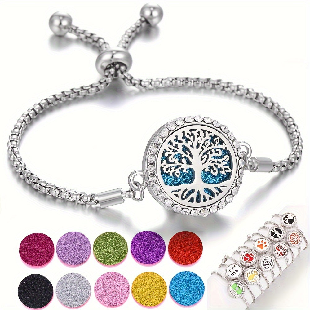 Sparkling Serenity Couple's Diffuser Bracelets Set