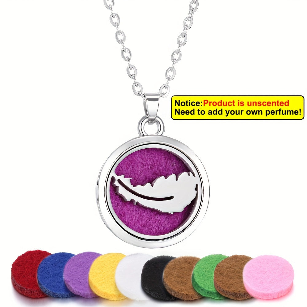 Stainless Steel Tree of Life Essential Oil Necklace with Refill Pads