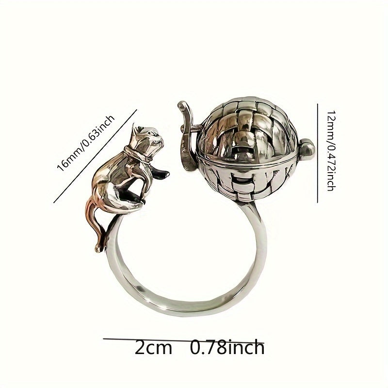 Vintage Aromatherapy Cat Ring