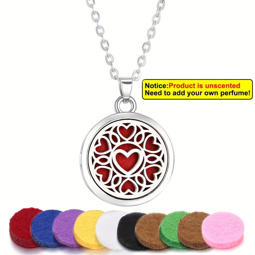 Stainless Steel Tree of Life Essential Oil Necklace with Refill Pads
