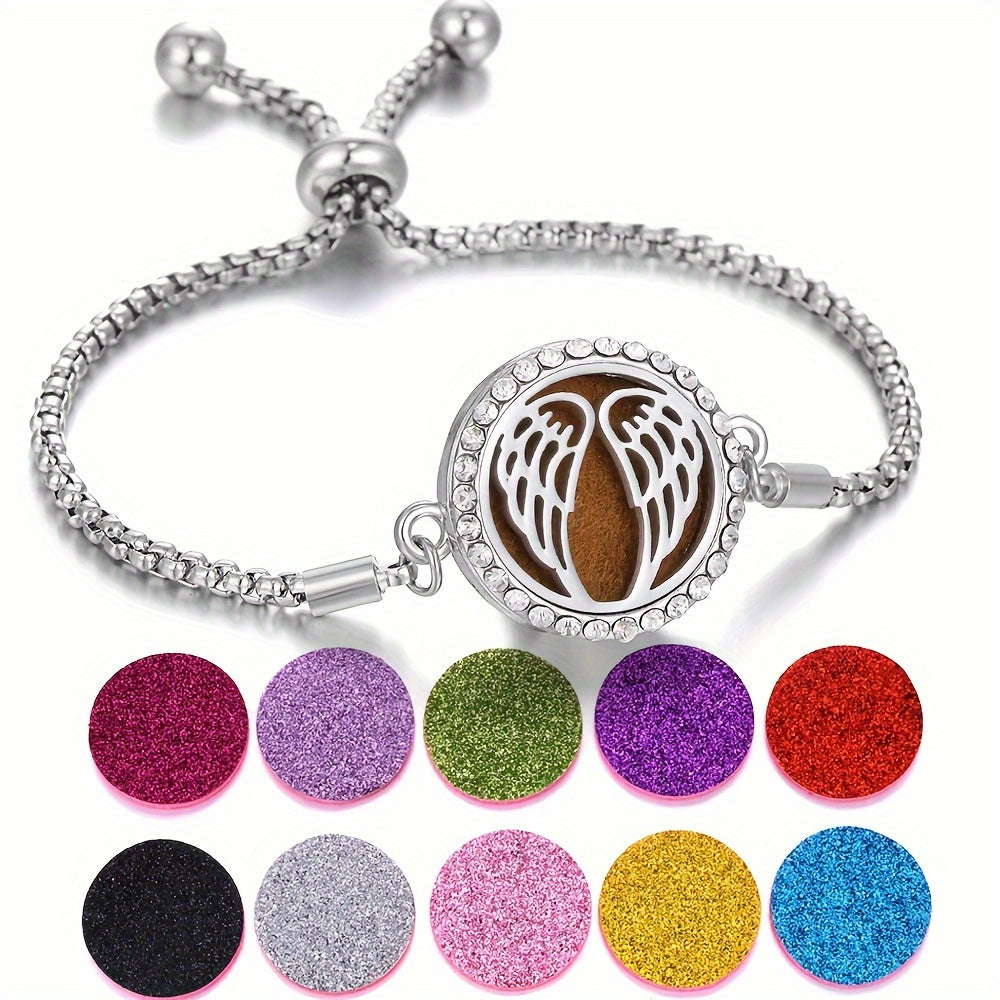 Sparkling Serenity Couple's Diffuser Bracelets Set