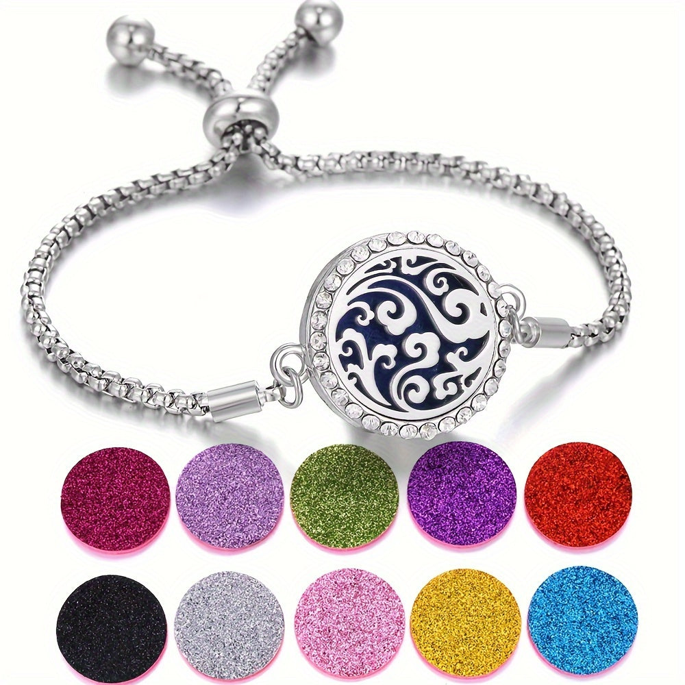 Sparkling Serenity Couple's Diffuser Bracelets Set