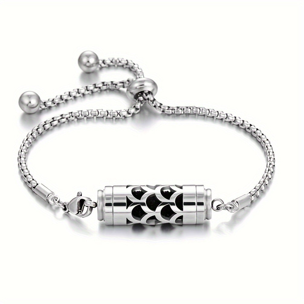 Adjustable Stainless Steel Aroma Locket Bracelet