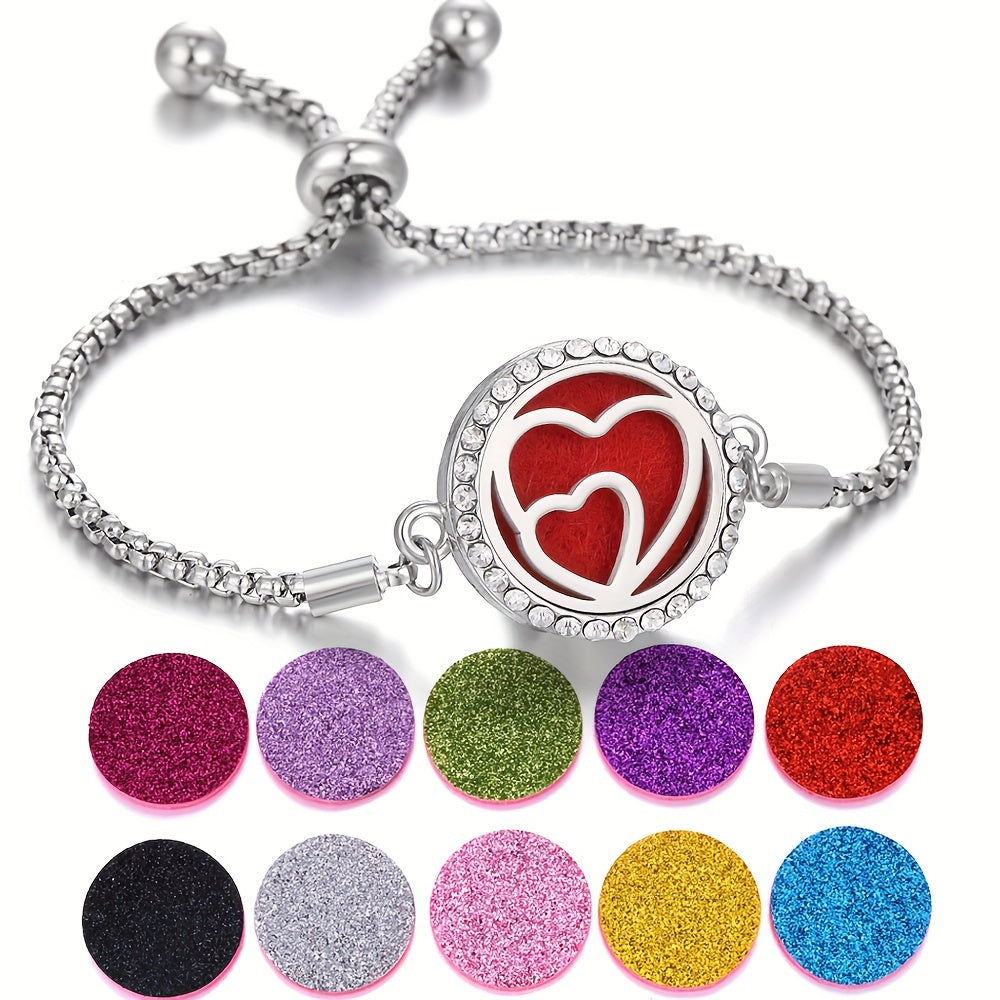 Sparkling Serenity Couple's Diffuser Bracelets Set